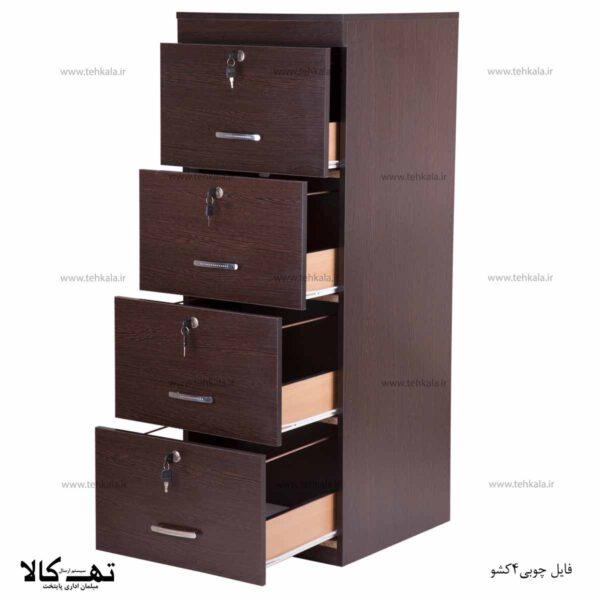 فایل اداری چوبی ۴ کشو